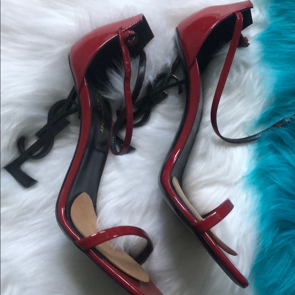 Red Sandals Patent with dust bag worn once - Picture 2 of 8